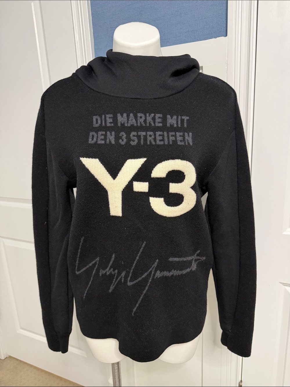 Y-3 adidas Yohji Yamamoto Black and Cream  Logo Sweater hoodie